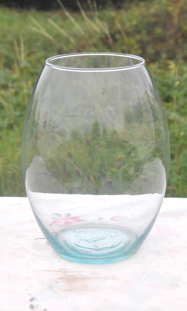 vase bombé verre incoloré reflet vert, Maison & Meubles, Enlèvement ou Envoi, Comme neuf, Verre