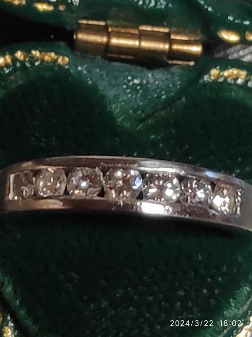 Ring platina met 0,70kt aan diamanten, Handtassen en Accessoires, Ringen, Gebruikt, Wit, Verzenden