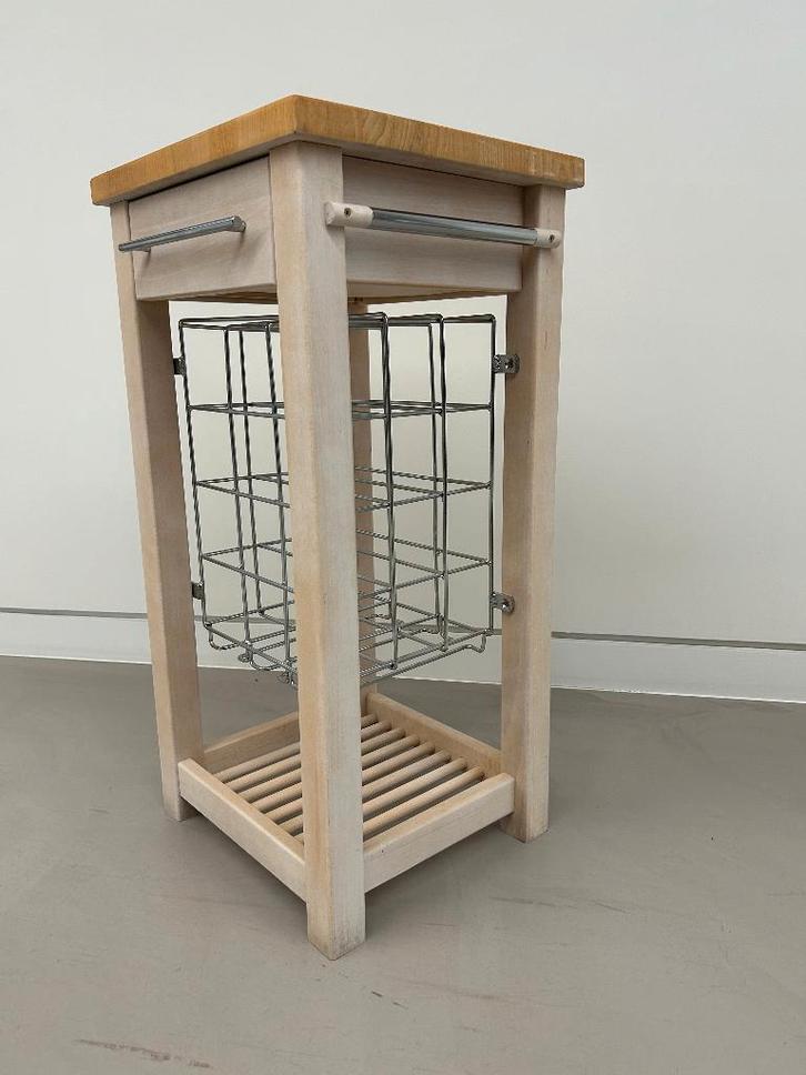 Nieuwe Keukentrolley met Snijplank - Wijnrek voor 12 flessen, Huis en Inrichting, Keuken | Keukenelementen, Nieuw, Minder dan 100 cm