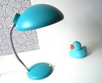 Vintage UFO bureaulamp met lichtblauwe koepel, Ophalen of Verzenden