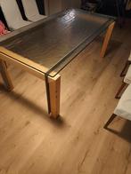 Glazen eettafel, Huis en Inrichting, Tafels | Eettafels, Ophalen, Gebruikt, 200 cm of meer, 50 tot 100 cm