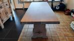 Eettafel in massieve eik ,gesedugeerd, 200 cm of meer, 50 tot 100 cm, Gebruikt, Rechthoekig