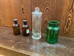 Lot de 4 pots en verre, bocaux d'apothicaire, Ophalen, Gebruikt, Glas, Kom(men)