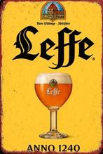 Panneau en métal Leffe anno 1240 - rétro vintage mancave, Collections, Marques de bière, Enlèvement ou Envoi, Comme neuf, Panneau, Plaque ou Plaquette publicitaire