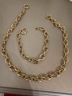 18k gouden halsketting en armband, Ophalen, Zo goed als nieuw, Goud, Goud