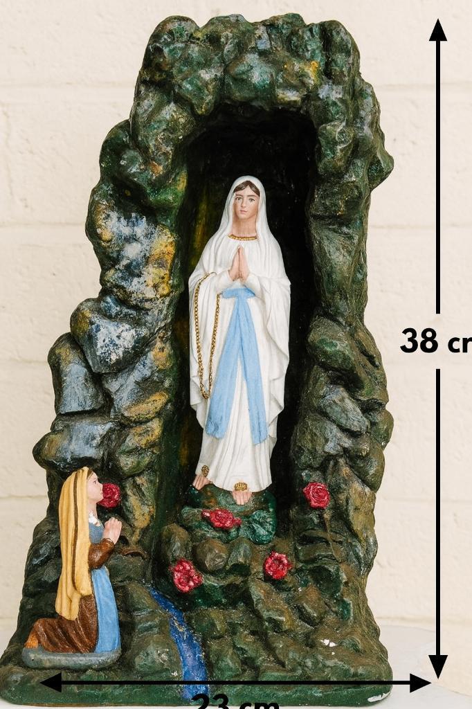 Lourdes beeld Maria & Bernadette 38 cm hoog., Antiek en Kunst, Antiek | Religieuze voorwerpen, Ophalen of Verzenden