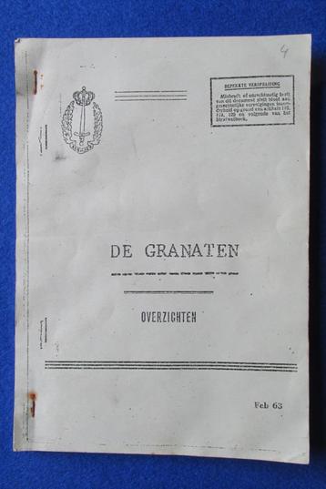 Manuel d'utilisation « De Granaten » disponible aux enchères