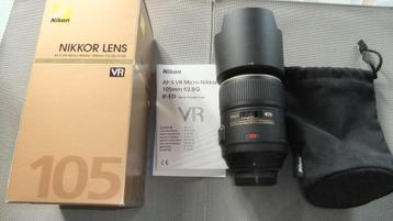 Nikon Nikkor Lens AF-S VR II Micro 105mm f/2.8G IF-ED NIEUW beschikbaar voor biedingen