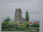 Aquarel "Zicht op kerk te Lissewege" door L. Boschmans, Ophalen of Verzenden