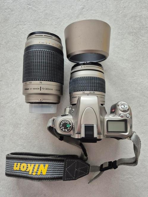 Nikon F55 kit 28/80 1:3/5.6 + 70/300 1:4/5.6, Audio, Tv en Foto, Fotocamera's Analoog, Gebruikt, Nikon, Ophalen of Verzenden