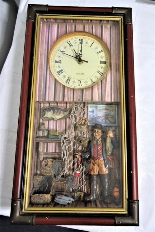 Wand Klok Visserij thema Heel decoratief 😍💑🎁🤗👌, Antiek en Kunst, Curiosa en Brocante, Ophalen of Verzenden