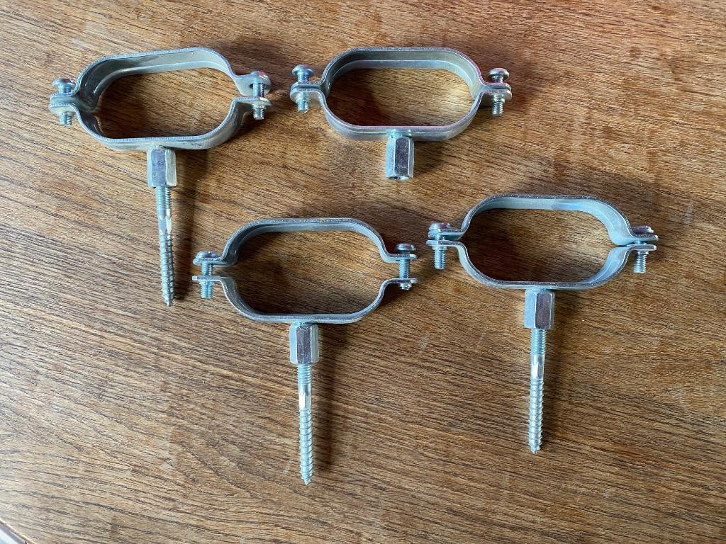 4 Colliers de fixation pour tube double 12-15 neufs, Bricolage & Construction, Quincaillerie & Fixations, Neuf, Autres types, Envoi