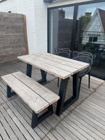 Buitentafel 4 P MET ZITBANK, Tuin en Terras, Ophalen, Zo goed als nieuw
