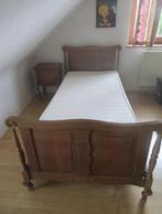 Lit breton une personne avec sommier et matelas, Gebruikt, Eenpersoons, Bruin, 190 cm of minder