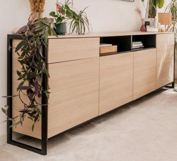  Dressoir Hoog SOUL - Zwart/Eiken  beschikbaar voor biedingen