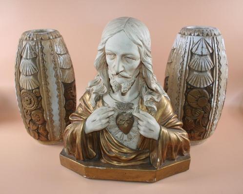 jezus borstbeeld gips, Antiek en Kunst, Antiek | Religieuze voorwerpen, Ophalen of Verzenden