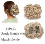 Chignon haar stuk Blonde Grote Dikke Krullen Scrunchie Blond, Nieuw, Ophalen of Verzenden, Pruik of Haarverlenging