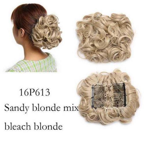 Coiffure en chignon Blonde Big Thick Curls Scrunchie Blond, Bijoux, Sacs & Beauté, Beauté | Soins des cheveux, Neuf, Perruque ou Extension de cheveux