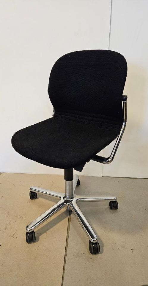 Wilkhahn FS 211/8 vintage zwarte designstoelen (jaren 80), Huis en Inrichting, Stoelen, Gebruikt, Eén, Metaal, Stof, Zwart, Ophalen of Verzenden