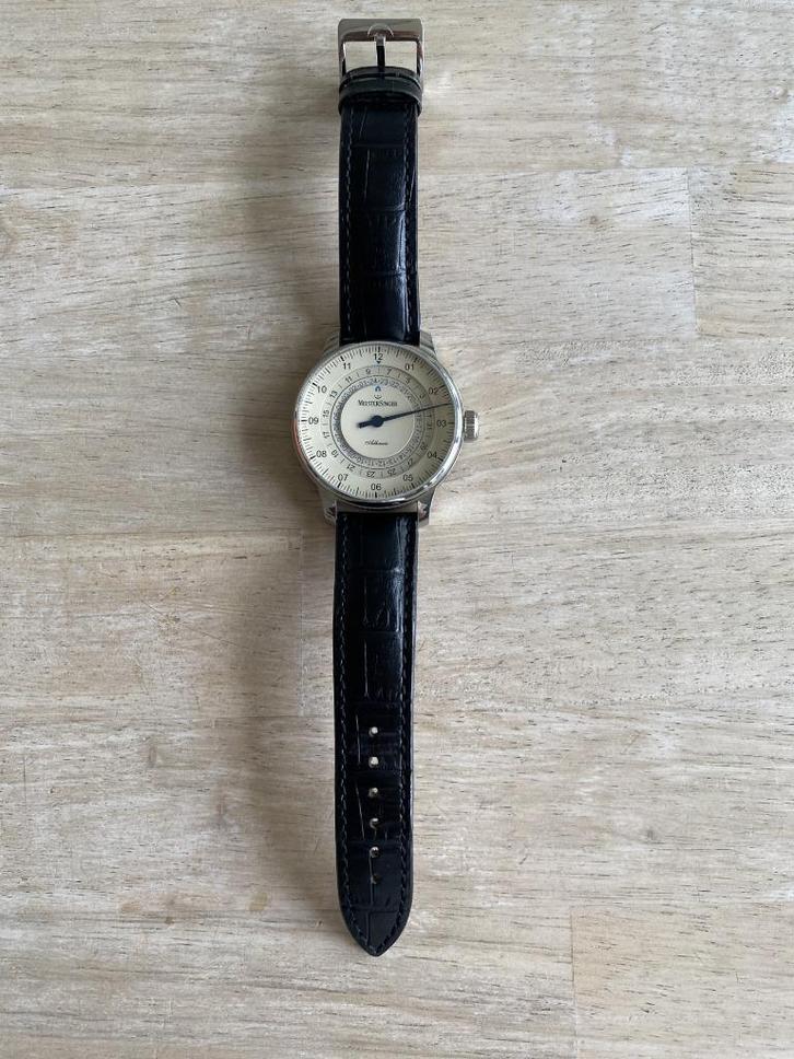 Meistersinger herenhorloge, Handtassen en Accessoires, Horloges | Heren, Zo goed als nieuw, Polshorloge, Overige merken, Staal
