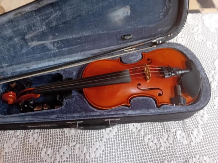viool + versterking, Muziek en Instrumenten, Strijkinstrumenten | Violen en Altviolen, Gebruikt, Viool, 4/4-viool, Elektrisch