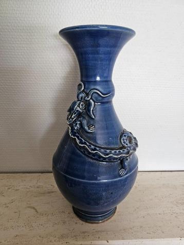 Vase chinois ancien, dragon, fabriqué à la main, céramique c