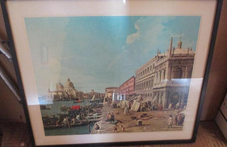 Kader met prent van Venetië vroeger, Huis en Inrichting, Woonaccessoires | Lijsten, Zo goed als nieuw, 50 tot 75 cm, 50 tot 75 cm