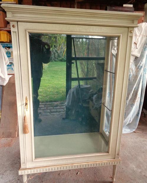 Prachtige polychrome vitrine kast-hand polychroom Lod XV, Huis en Inrichting, Kasten | Vitrinekasten, Zo goed als nieuw, 150 tot 200 cm