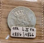 1 franc - Léopold II - type Wiener surfrappe1886 en français, Enlèvement ou Envoi, Monnaie en vrac, Argent, Argent