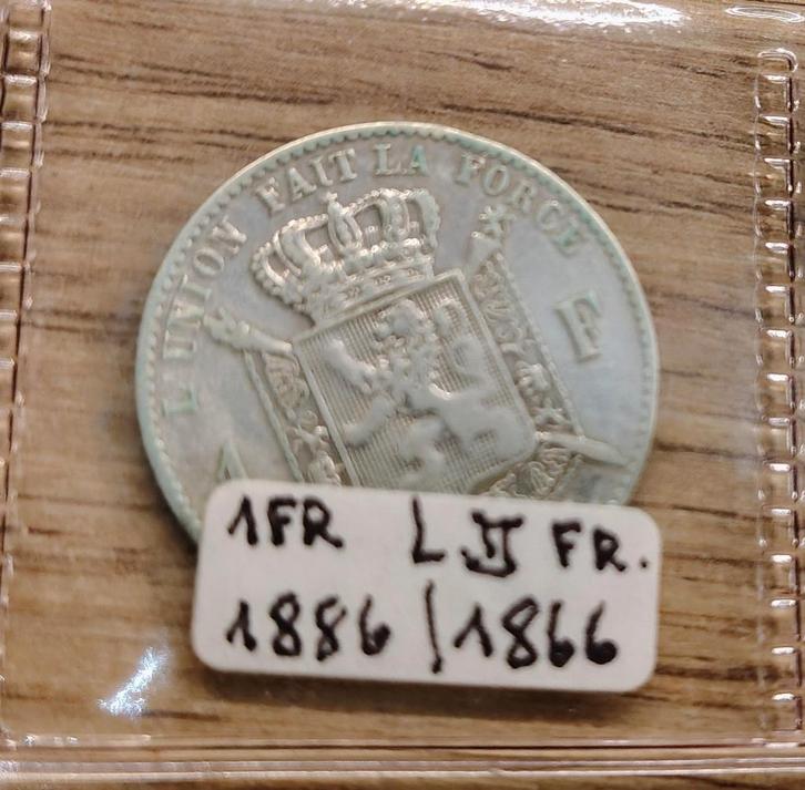 1 franc - Léopold II - type Wiener surfrappe1886 en français, Timbres & Monnaies, Monnaies | Belgique, Monnaie en vrac, Argent