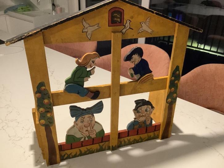 Stokoud ballenspel ,jaren 40 !, Antiek en Kunst, Antiek | Speelgoed, Ophalen