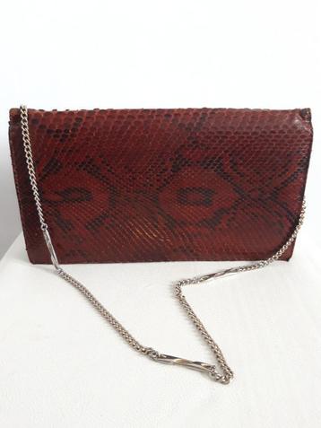 Pochette serpent chaîne dorée, vintage