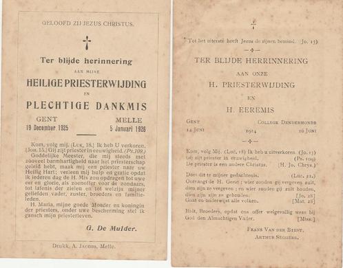 Gent : Priesterwijding 1924 en 1925 ., Collections, Religion, Utilisé, Christianisme | Catholique, Carte ou Gravure, Enlèvement ou Envoi