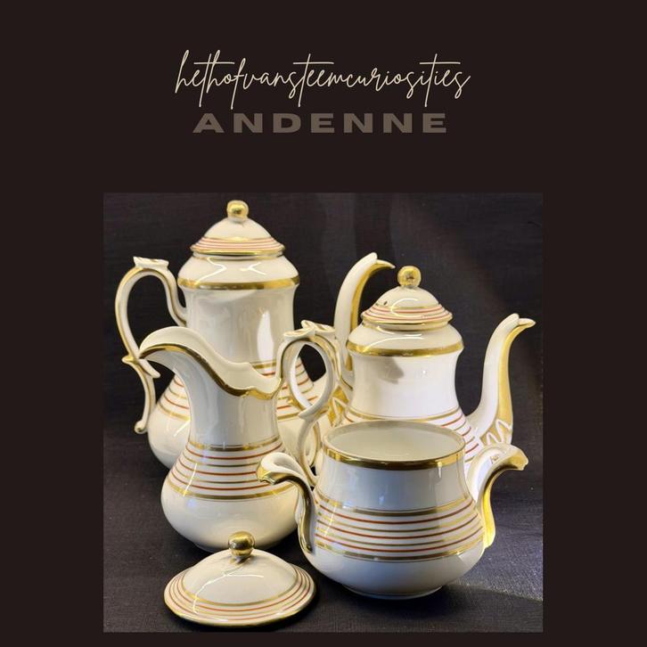 Koffie/thee service ANDENNE 19de eeuw, Antiek en Kunst, Antiek | Servies compleet, Ophalen of Verzenden