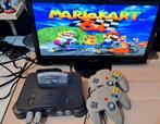 Nintendo 64 met 2 controllers en mariokart-spel, Games en Spelcomputers, Spelcomputers | Nintendo 64, Ophalen of Verzenden, Met 2 controllers