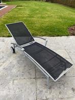 ligzetel ligbed met armleuningen, Ophalen, Gebruikt, Aluminium, Verstelbaar