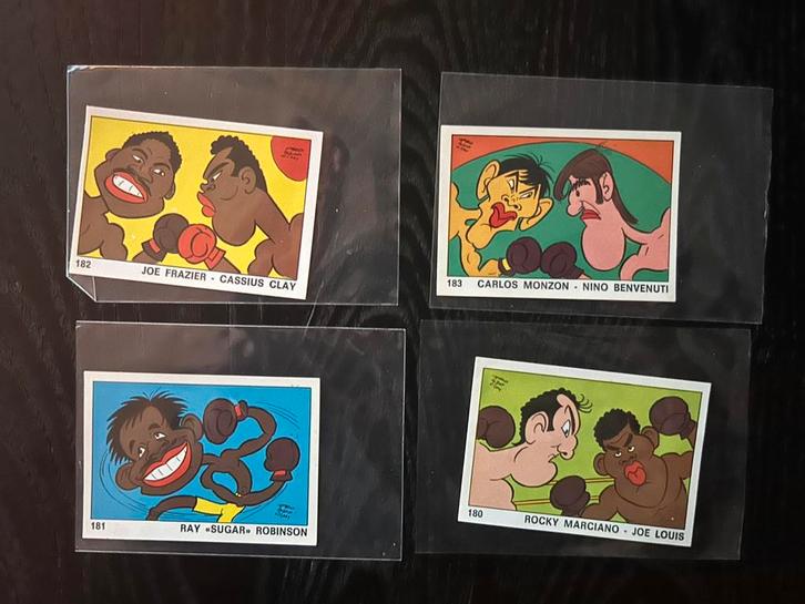Complete OK VIP Boxing Set 1973 - 4 Legendarische Kaarten!, Hobby en Vrije tijd, Stickers en Plaatjes, Zo goed als nieuw, Meerdere stickers
