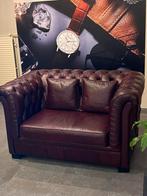 Chesterfield 2-zits loveseat in echt leer., Enlèvement, Comme neuf, Deux personnes, Cuir