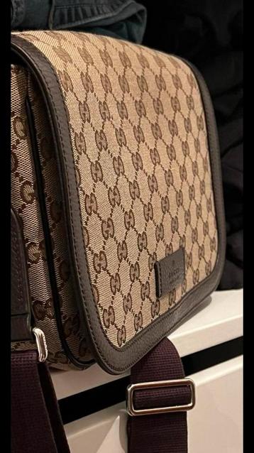 100% AUTHENTIEK ORIGINELE GUCCI TAS BIJNA NIEUW, Ophalen, Beige, Overige merken, Leer