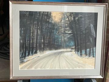 Peinture classique « route en hiver »