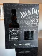 Jack Daniels 70cl + 2 rocks glasses, Verzamelen, Biermerken, Ophalen, Nieuw