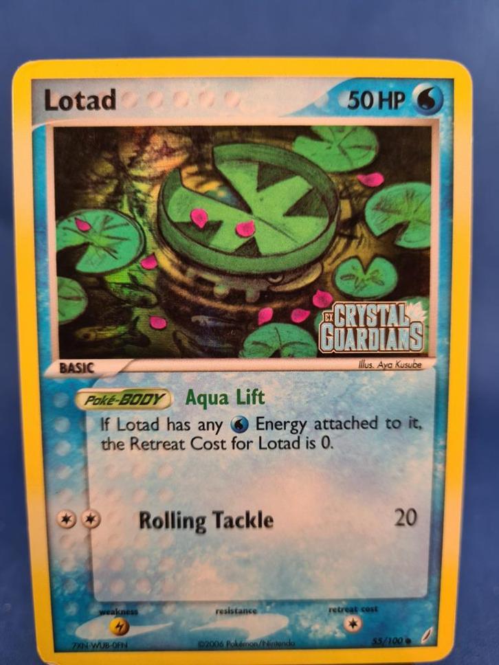 Lotad 55/100 - Crystal Guardians (Reverse Holo), Hobby en Vrije tijd, Verzamelkaartspellen | Pokémon, Gebruikt, Verzenden