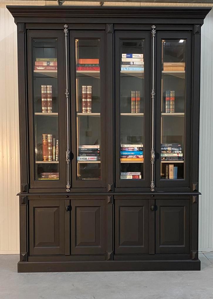 Landelijke buffetkast vintrine mat zwart, Maison & Meubles, Armoires | Bibliothèques, Enlèvement ou Envoi