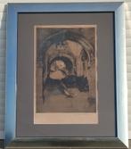 Eau forte ruelle signe Camille Barthélémy, Antiquités & Art, Enlèvement ou Envoi