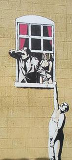 Banksky " Well Hung Lover", Ophalen of Verzenden