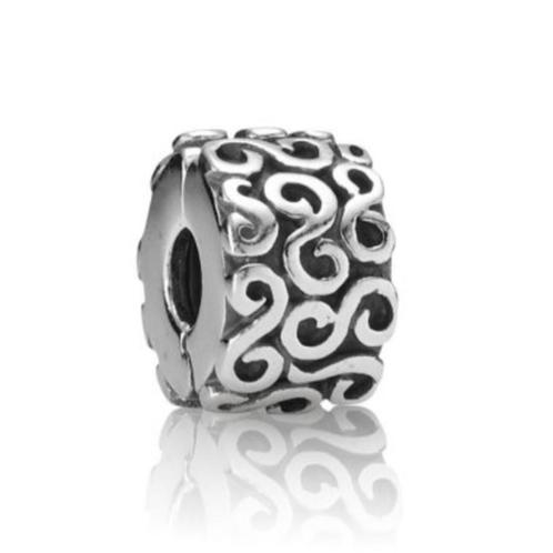 Pandora zilveren clip stopper serpentine, Handtassen en Accessoires, Bedels, Pandora, Zilver, 1 bedel, Ophalen of Verzenden