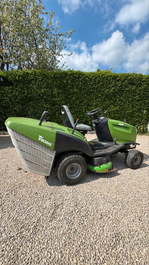 Viking MT5097G tractor grasmaaier, Tuin en Terras, Zitmaaiers, Gebruikt, 90 tot 120 cm, Elektrische starter, Mulchfunctie, Opvangbak