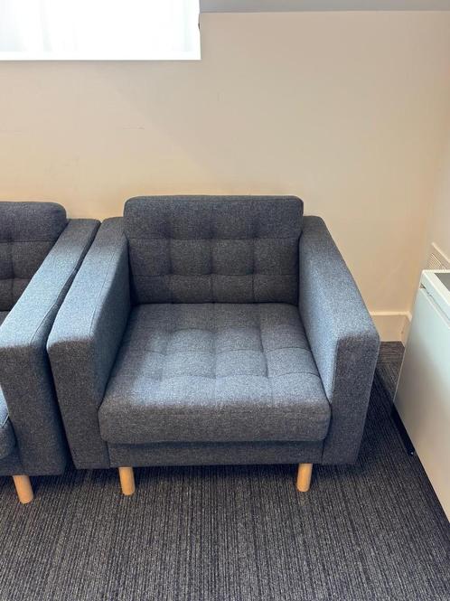 IKEA LANDSKRONA Fauteuil (3 stuks), Huis en Inrichting, Fauteuils, Zo goed als nieuw, Hout, Stof, 75 tot 100 cm, 75 tot 100 cm