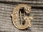 broche/speldje/pin letter "G", Koper, Minder dan 4 cm, Ophalen of Verzenden, Zo goed als nieuw
