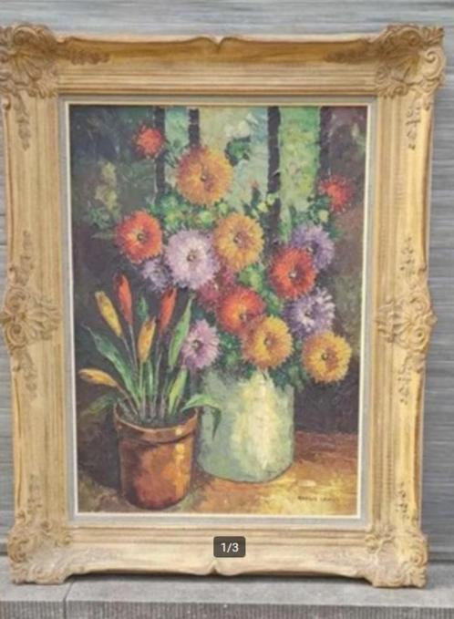 Huile sur toile fleurs signe Armand lacour, Antiquités & Art, Art | Peinture | Classique, Enlèvement ou Envoi
